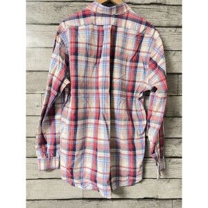 Vineyard Vines Shirt Mens Large Red Blue Plaid Long Sleeve Button Up Slim Fit